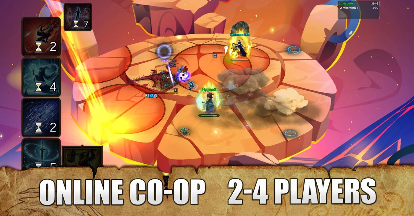 Online co-op for two to four players